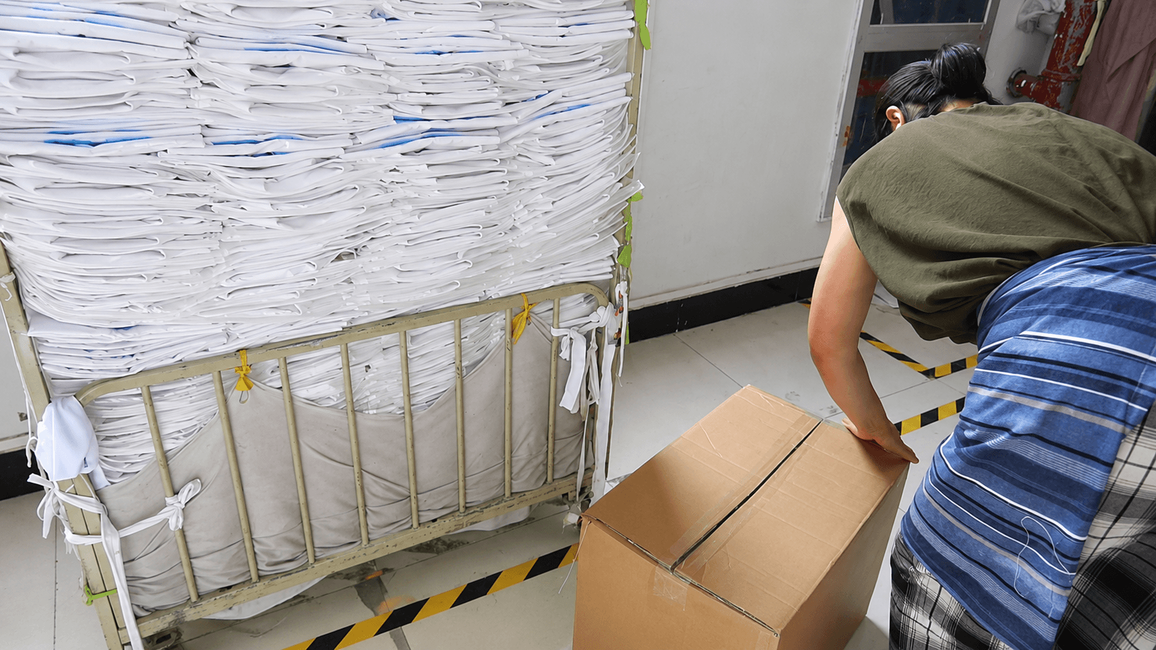 Factory packing cartons prepared for private label apparel export shipment