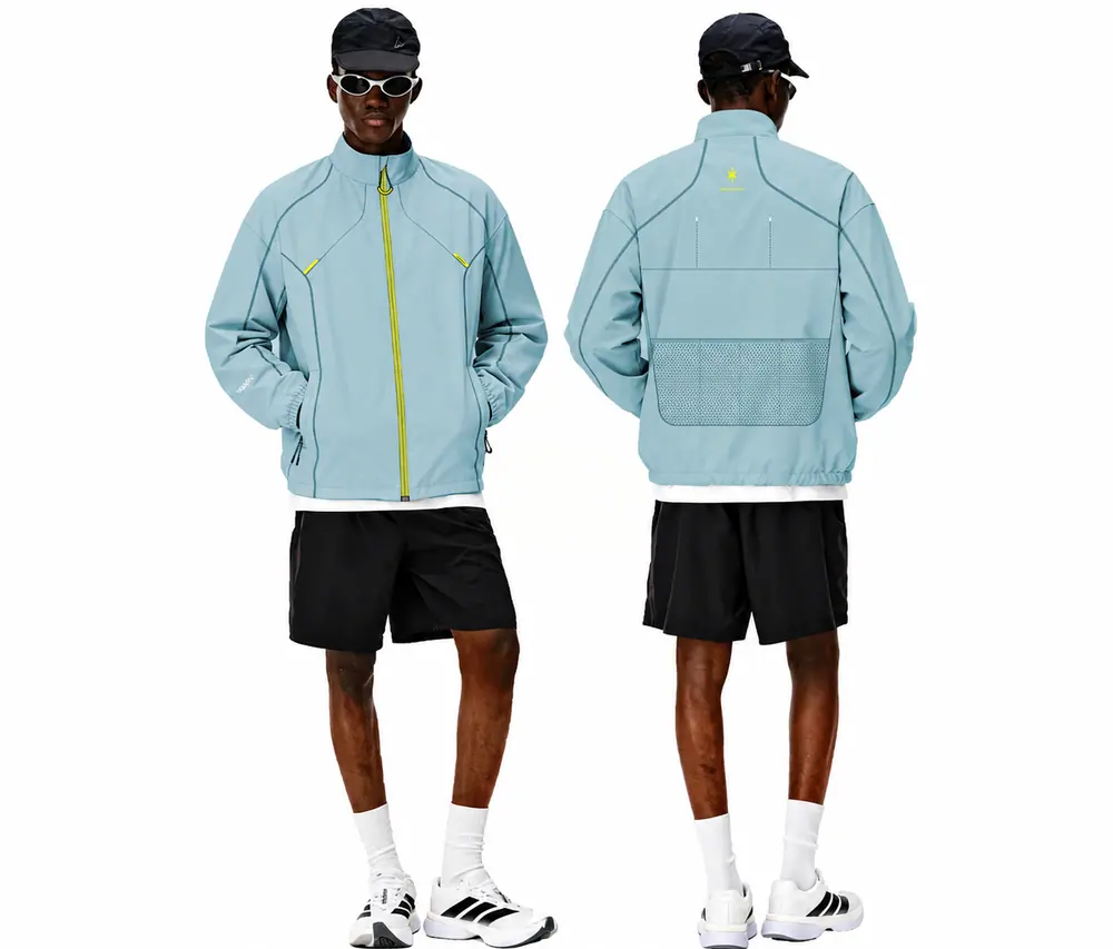 Model wearing jacket